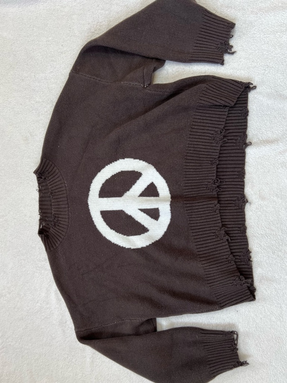 POL Crewneck Sweater with White Peace Sign - Picture 2 of 4